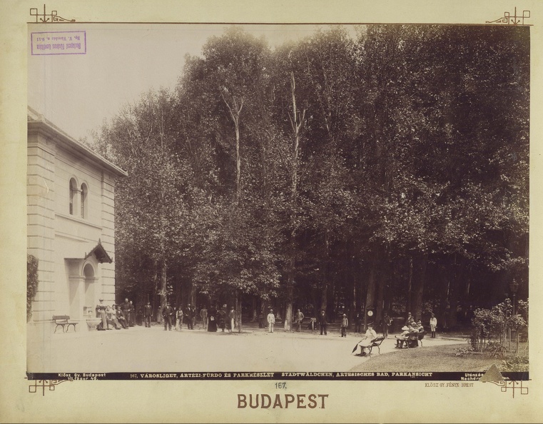 "A városligeti artézi fürdő parkrészlettel. A felvétel 1890 után készült." A kép forrását kérjük így adja meg: Fortepan / Budapest Főváros Levéltára. Levéltári jelzet: HU.BFL.XV.19.d.1.07.167