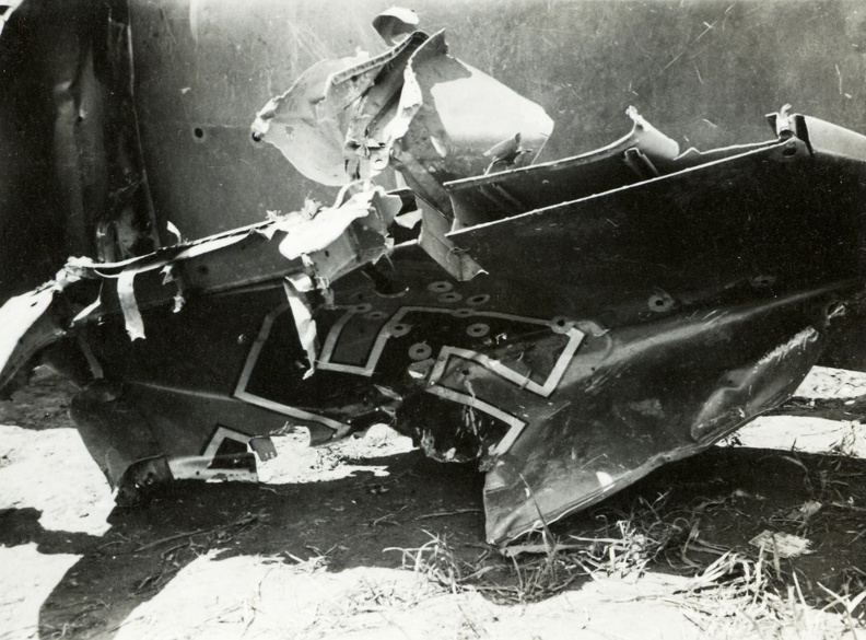 Messerschmitt vadászrepülőgép roncsa a magyar csapatok bevonulása idején.