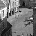 kilátás a régi városháza tornyából a Piactér (Zelnym trh) felé.