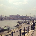 az épülő Erzsébet híd a Belgrád rakpartról.