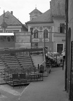 Fő tér, a nyári Szentendrei Teátrum nézőtere.